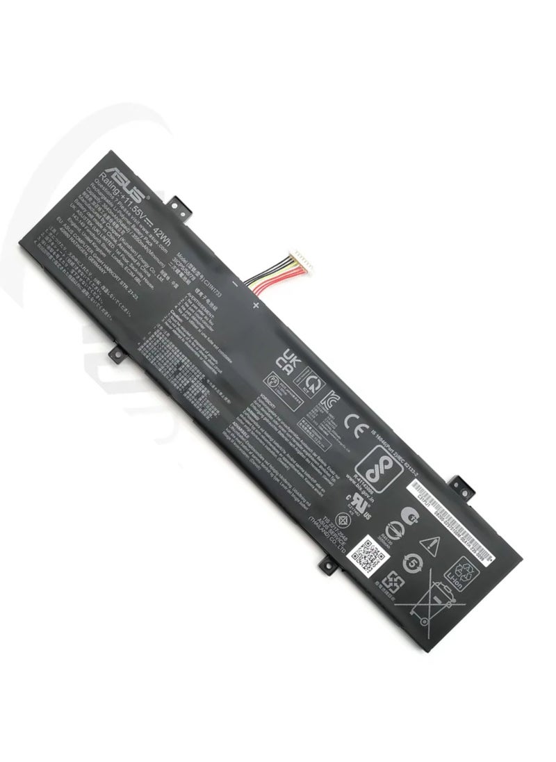 Generic C31N1733 Laptop Battery for ASUS VivoBook Flip 14 TP412 TP412U TP412UA TP412F TP412FA TP412UA-DB31T TP412UA-IH31T TP412UA-EC059T TP412FA-EC551T TP412FA-EC707T TP412FA-EC035T TP412FA-EC651T 11.55V 42Wh  - Image 1