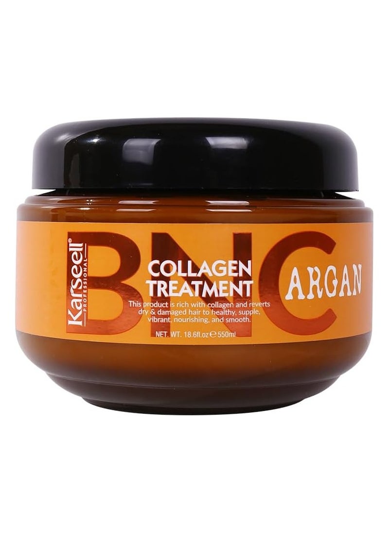 Karseell - Karseell BNC Collagen Hair Treatment Deep Repair Conditioning Argan Oil Collagen Hair Mask Essence for Dry Damaged Hair All Hair Types 16.90 oz 500ml - Image 1