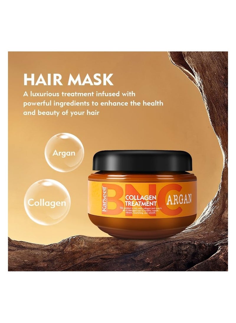 Karseell - Karseell BNC Collagen Hair Treatment Deep Repair Conditioning Argan Oil Collagen Hair Mask Essence for Dry Damaged Hair All Hair Types 16.90 oz 500ml - Image 1