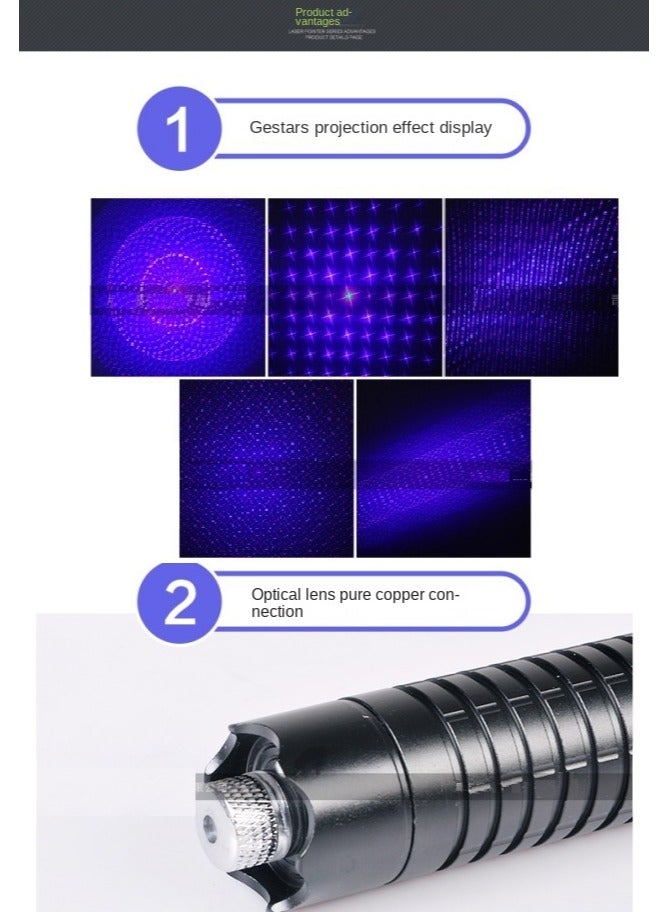 Gasin Laser Pointer Blue Light Pointer Laser Flashlight Signal Light - Image 3