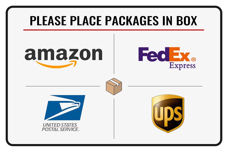 Bestylez Please Place Packages in Box Delivery Sign for Outdoor Use 12 x 8 Inch (025) - Image 1