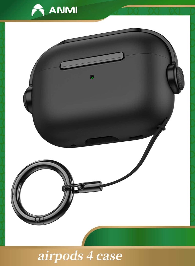 Anmi NEW Case for  Airpods 4th Generation with Lock, Black - Image 1