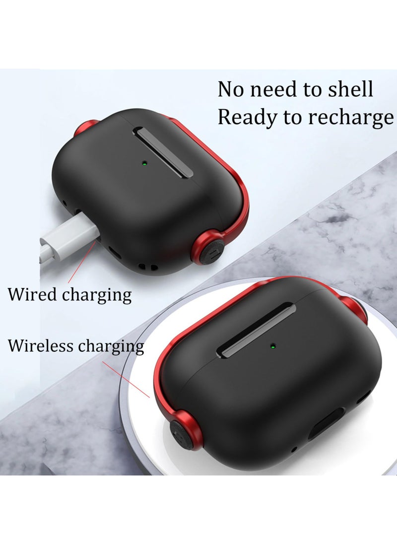 أنمي غطاء جديد لأجهزة Airpods الجيل الرابع من Airpods مع قفل، أسود  - Image 4
