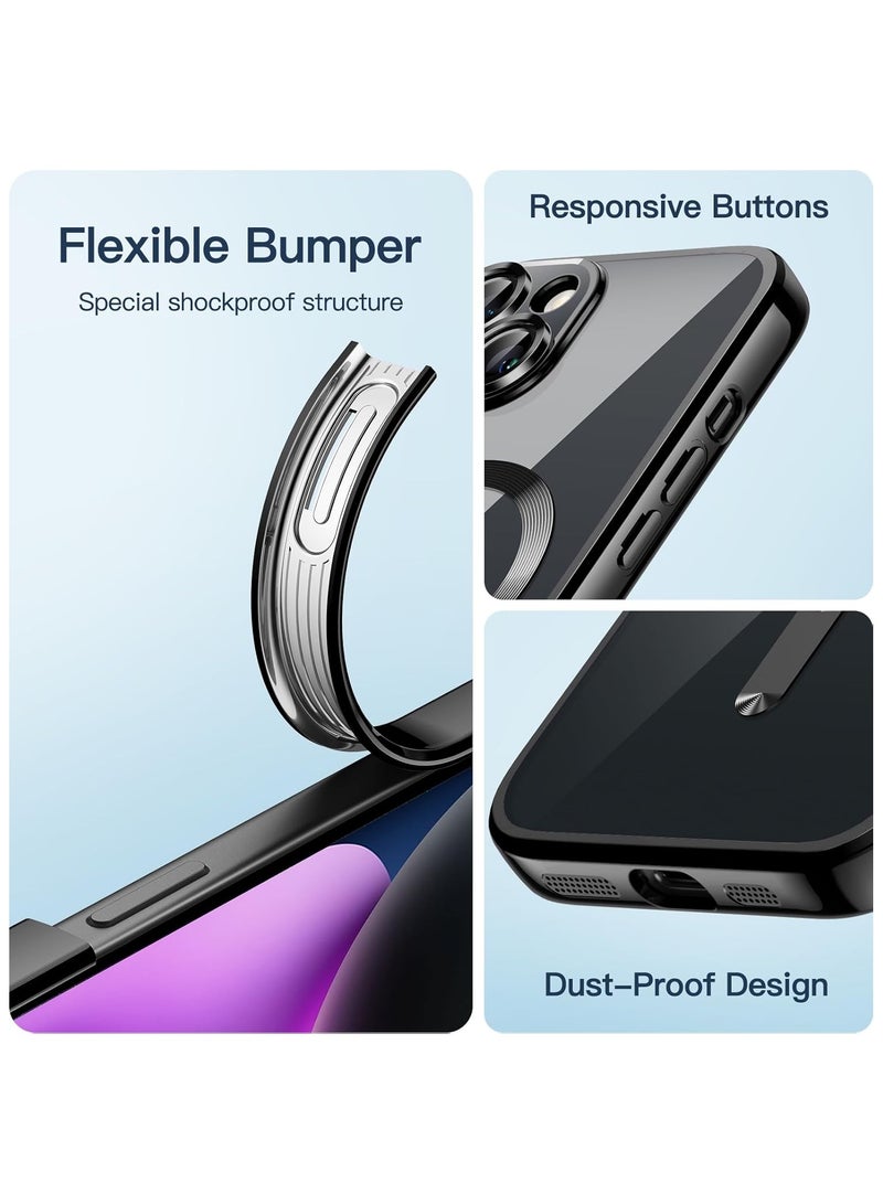 Suitable for iPhone15 phone case, iPhone15 electroplating magnetic adsorption lens film transparent protective soft shell - Image 2