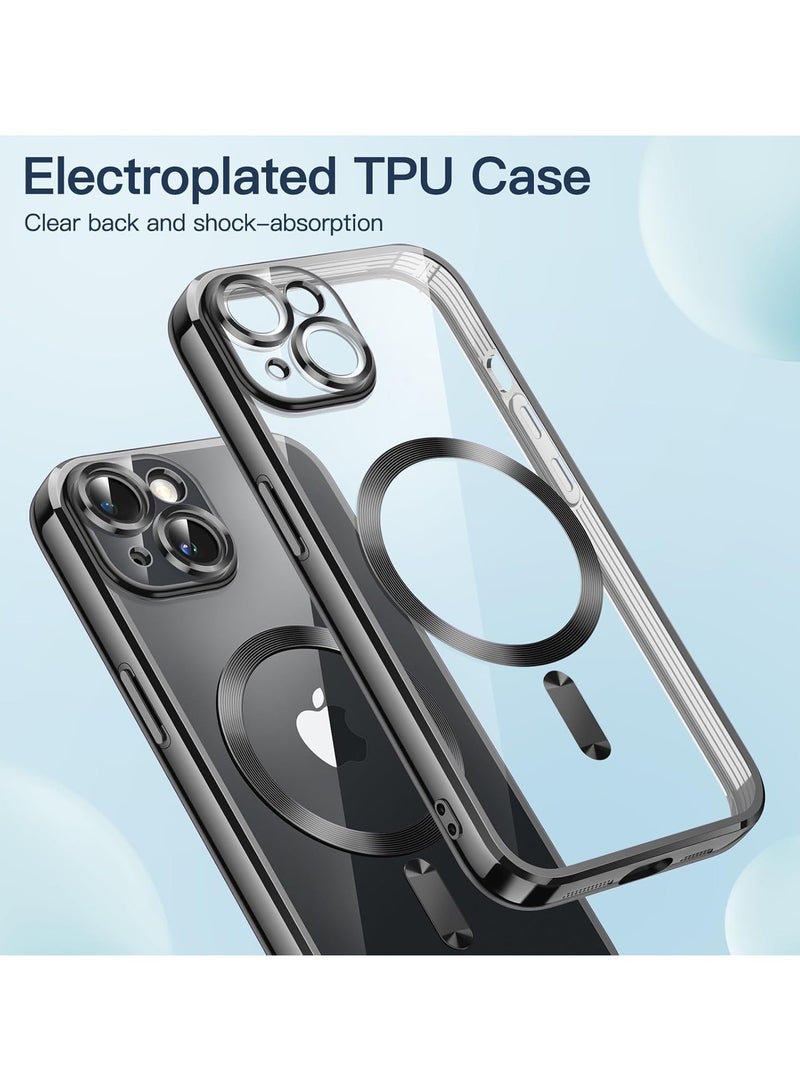 Suitable for iPhone15 phone case, iPhone15 electroplating magnetic adsorption lens film transparent protective soft shell - Image 3