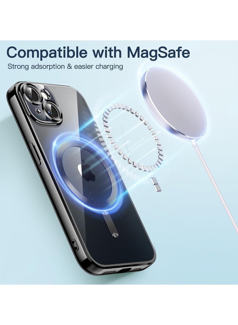 Suitable for iPhone15 phone case, iPhone15 electroplating magnetic adsorption lens film transparent protective soft shell - Image 5