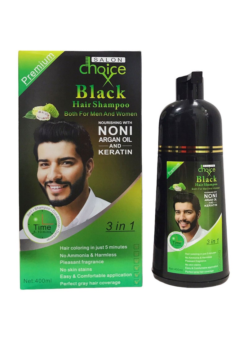 Salon Choice 3 in 1 Hair Shampoo Black 400ml