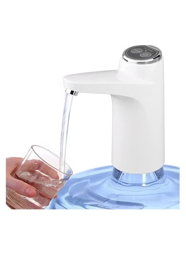 TIGER Water Dispenser Pump for 5 Gallon Bottle with Automatic Off Button | USB Charging, Universal Fit, Easy-to-Use, Portable Water Pump for Home, Office, and Outdoor Use | Convenient White Design, No Mess, Ideal for Bottled Water - Image 1