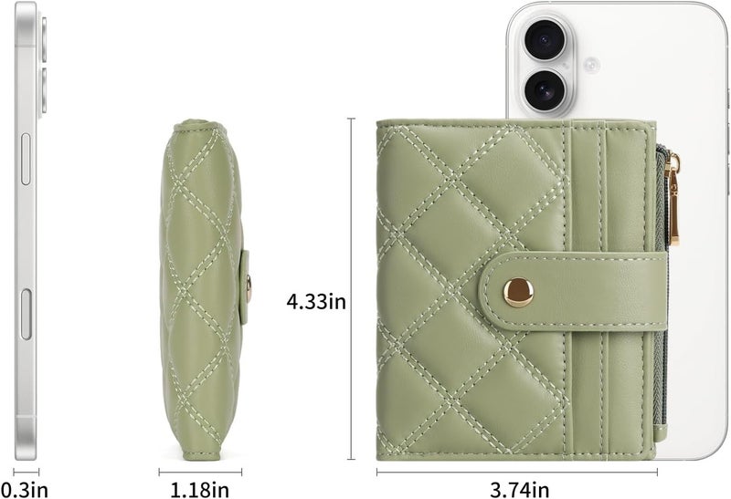 FALAN MULE Small Wallets Woman Leather Bifold RFID Blocking Card Holder With Zipper Coin Pocket - Image 3