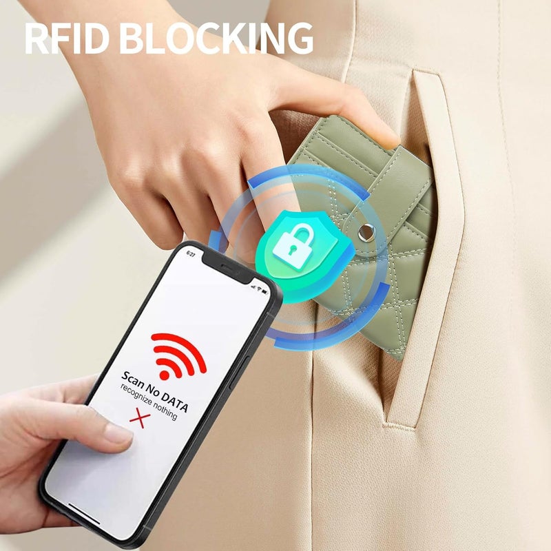 FALAN MULE Small Wallets Woman Leather Bifold RFID Blocking Card Holder With Zipper Coin Pocket - Image 5