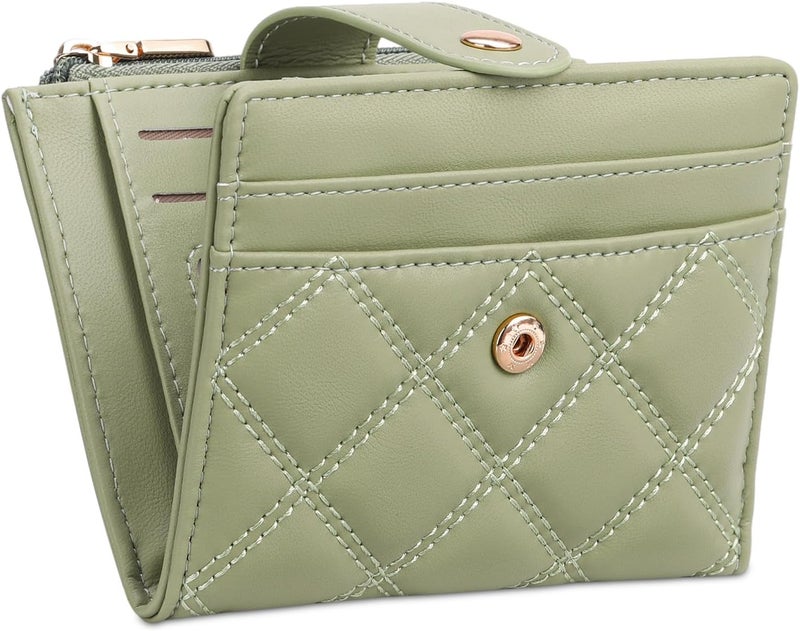 FALAN MULE Small Wallets Woman Leather Bifold RFID Blocking Card Holder With Zipper Coin Pocket - Image 1