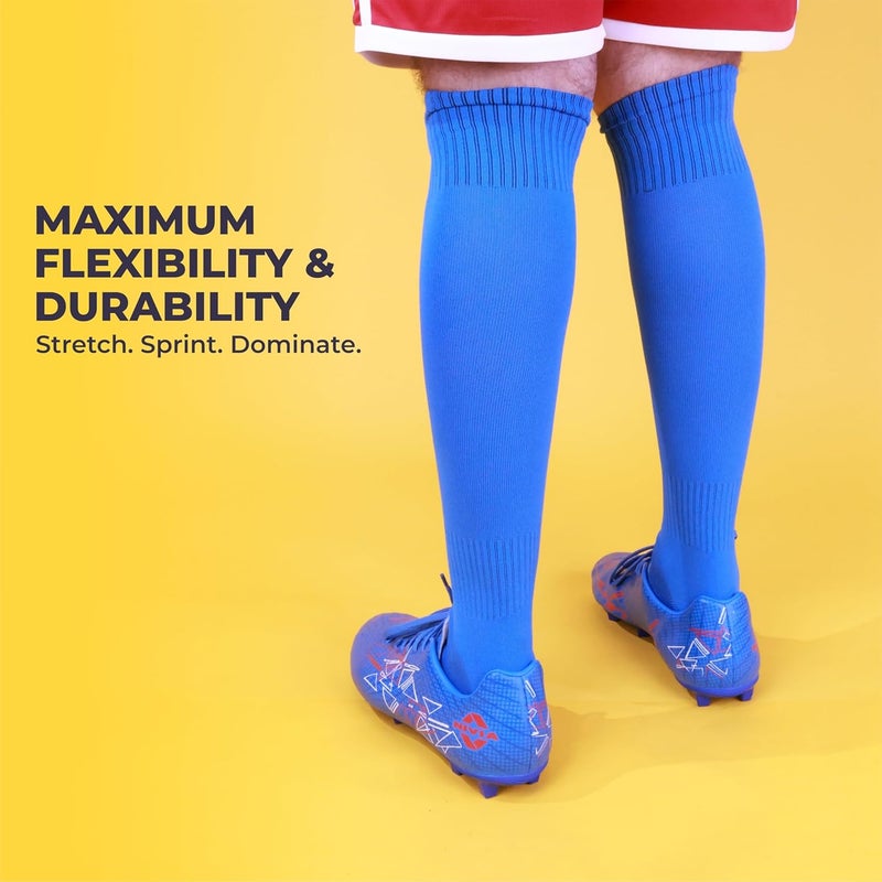 Nivia Plain Encounter Football Stockings, Micro Yarn Stocking, for Men & Women, Knee Length, Soccer Stockings (R. Blue/White,Size-Large) - Image 5