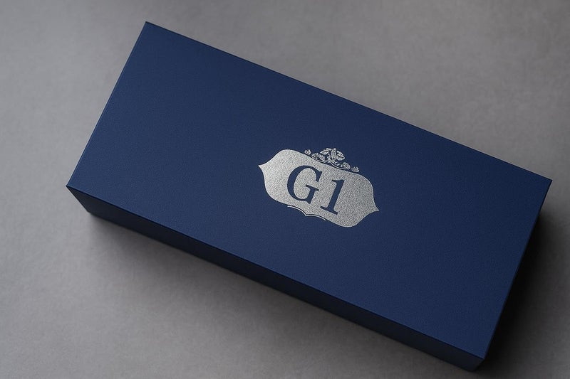 G1 Premium Navy Blue Gift Box Set with LED Temperature Display Water Bottle, 2 Rakhi Bands and Roli Chawal - Image 2