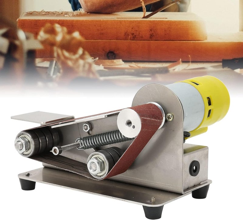woobles Mini Electric Belt Sander, Adjustable 4500-9000r/min DIY Sanding Belts Machine for Woodworking for Arc Polish for Flat(895 (200W))- - Image 5