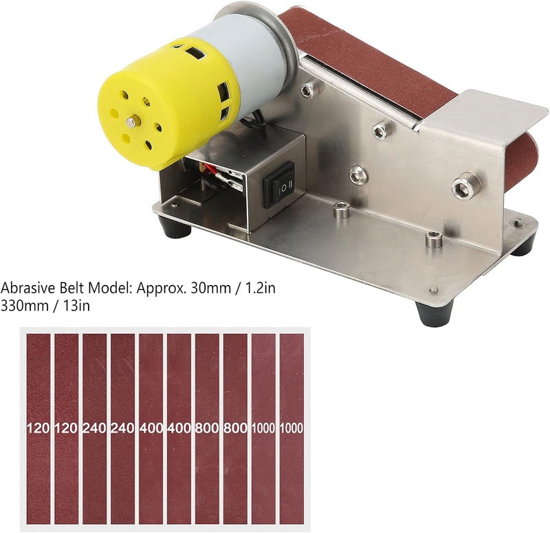 woobles Mini Electric Belt Sander, Adjustable 4500-9000r/min DIY Sanding Belts Machine for Woodworking for Arc Polish for Flat(895 (200W))- - Image 2