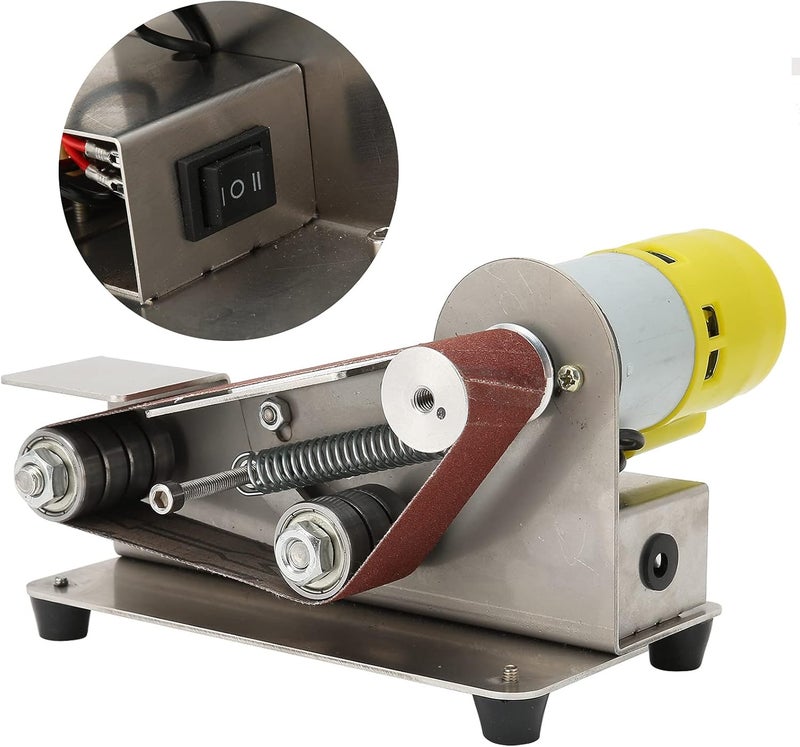 woobles Mini Electric Belt Sander, Adjustable 4500-9000r/min DIY Sanding Belts Machine for Woodworking for Arc Polish for Flat(895 (200W))- - Image 1