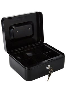 ATLAS Steel Cash Box Register With Tray And Lock 200x160x90mm Size Black  - Image 3