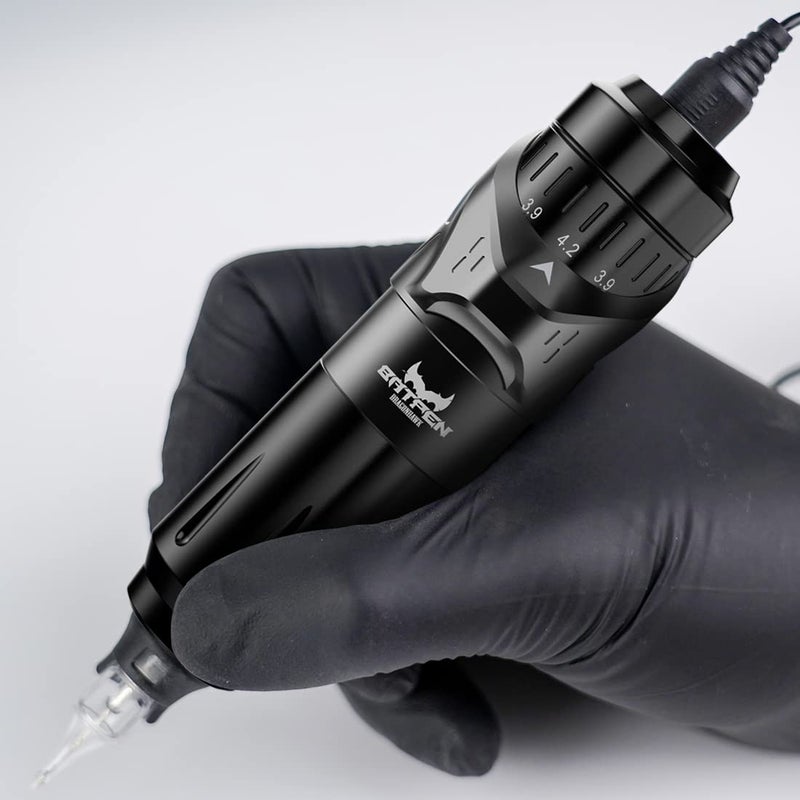 Dragonhawk Fold Tattoo Pen Machine 24mm42mm 7 Strokes Length Professional Cartridges Gun Custom Motor for All Tattoo Styles Q850 Black - Image 4