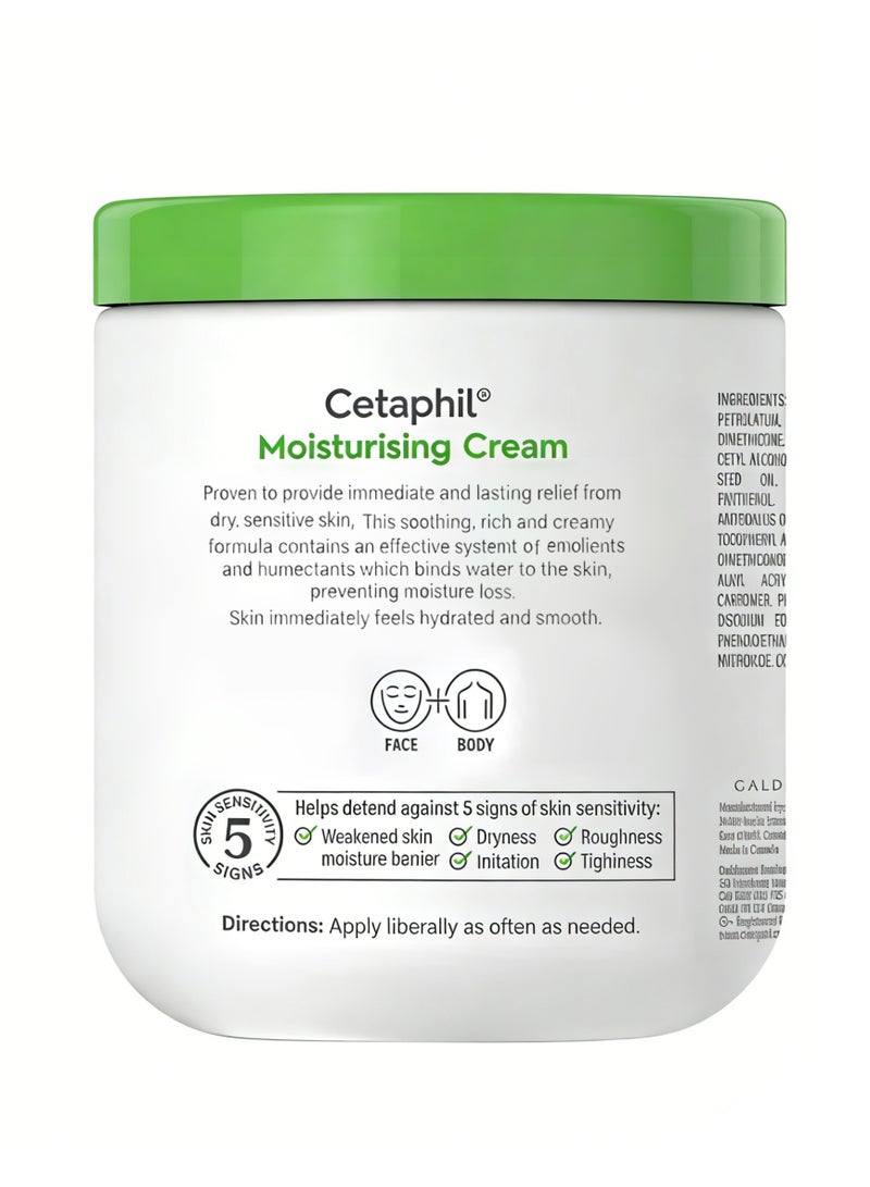 Cetaphil Moisturising Cream White 550g - Gentle Formula for Dry/Sensitive Skin, Hypoallergenic & Non-Irritating - Image 2