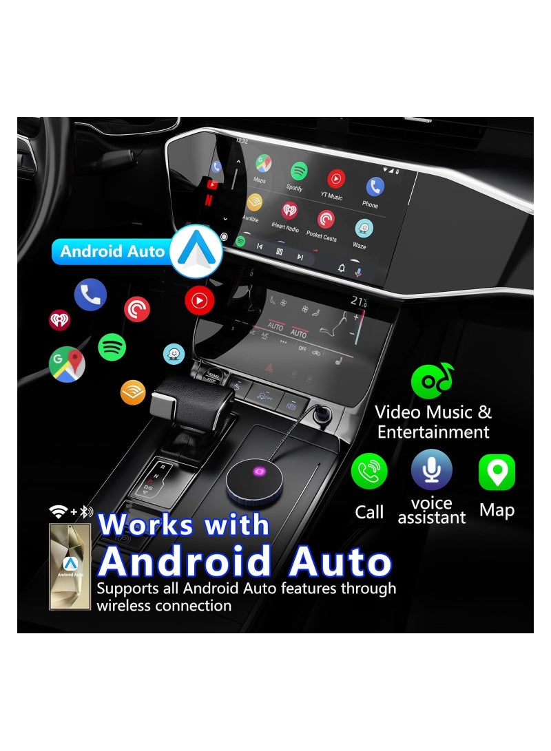 SOLARAE 2024 Upgraded Wireless Android Auto Adapter for Factory Wired Systems, Plug & Play Dongle with 5.8GHz WiFi, Convert Wired Android Auto to Wireless Effortlessly. - Image 4