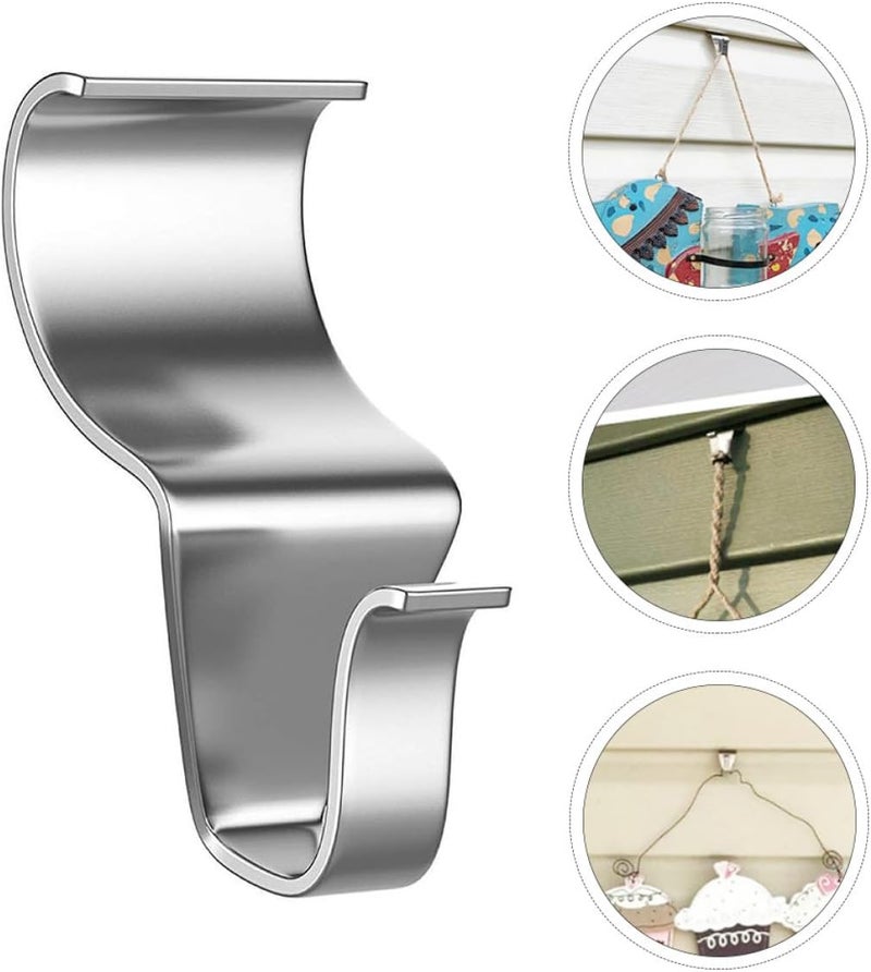 8pcs No-Hole Metal Siding Hooks Set, S-Shaped Outdoor Clips for Security Camera and Light Mounting, Sturdy Wall Storage Hangers for Vinyl Siding Decoration - Image 5