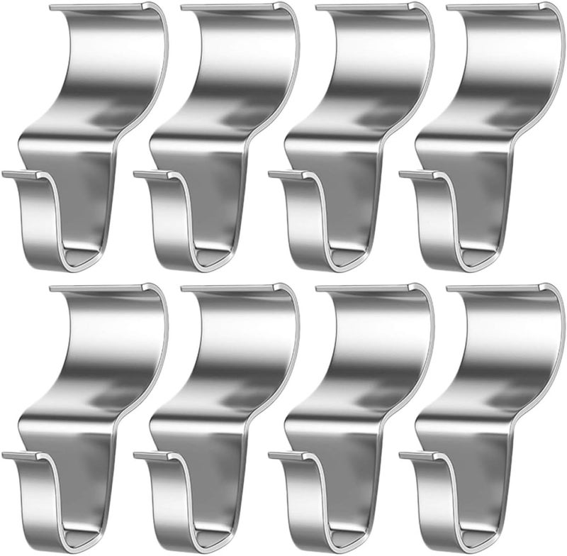 8pcs No-Hole Metal Siding Hooks Set, S-Shaped Outdoor Clips for Security Camera and Light Mounting, Sturdy Wall Storage Hangers for Vinyl Siding Decoration - Image 1