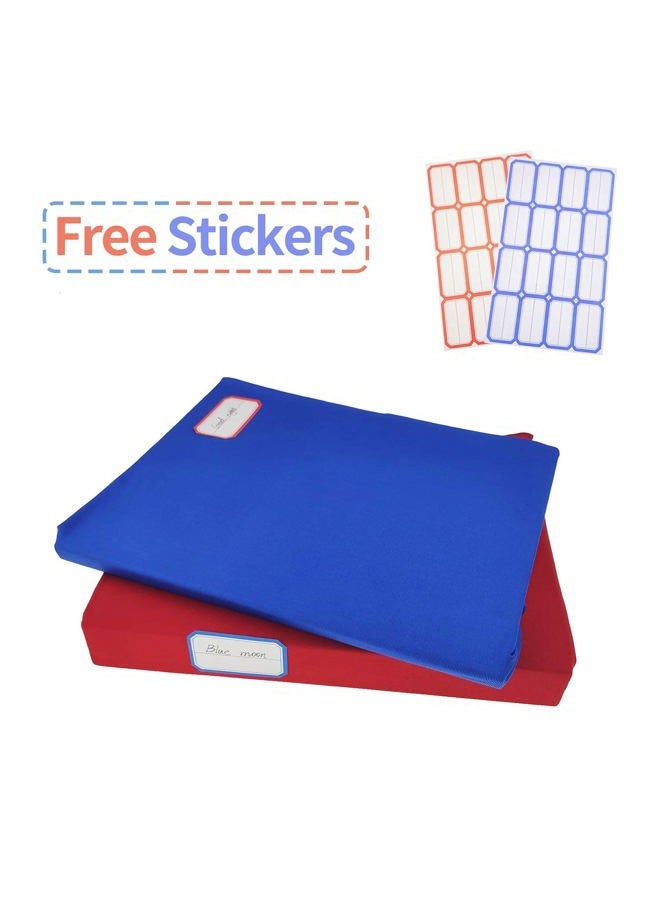 Anseal Dark Blue Stretchable Jumbo Book Covers, Washable Durable Reusable Book Protector fits Hardcover Textbooks up to 7.5" x 9.5" Office Supply with Free Sticker Labels (1 Pack, Dark Blue) - Image 3