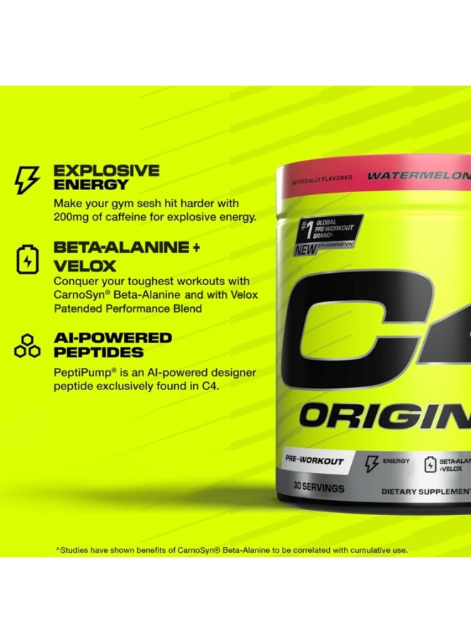 CELLUCOR C4 Original Pre-Workout Powder, Watermelon – 30 Servings | Zero Sugar, 150mg Caffeine, Beta-Alanine, Creatine & Vitamin C – Energy Support for Men & Women - Image 3