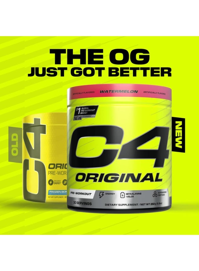C4 Original Pre-Workout Powder, Watermelon – 30 Servings | Zero Sugar, 150Mg Caffeine, Beta-Alanine, Creatine & Vitamin C – Energy Support For Men & Women