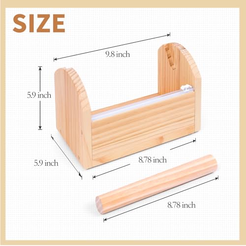 Niyanghome Kids Masking Tape Dispenser, Wooden Multi Roll Craft Tape Dispenser, Washi Tape Holder Organizer, Cutter for Gift Wrapping, Gift for Children Office Home School, Slide Cutter - Image 4