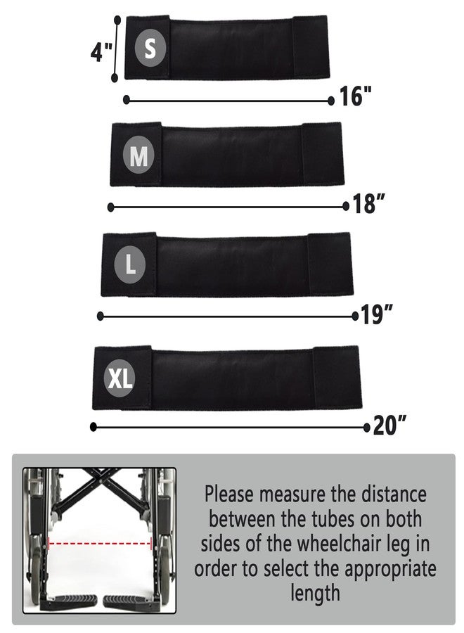 MESINURS Wheelchair Calf Strap - Soft Padded Leg Support Belt for Transport Chair & Footrest, Prevents Leg Sliding & Spasm for Elderly or Disabled(20" L) - Image 2