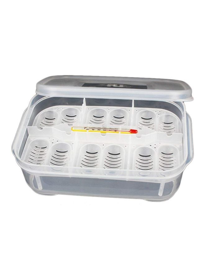 12-Holes Reptile Egg Incubation Tray With Thermometer Clear - Image 1