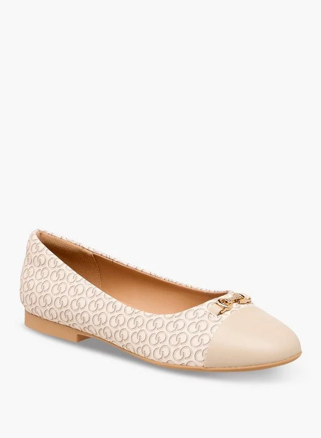 سيليست أحذية باليرينا نسائية سهلة الارتداء بطبعة شعار