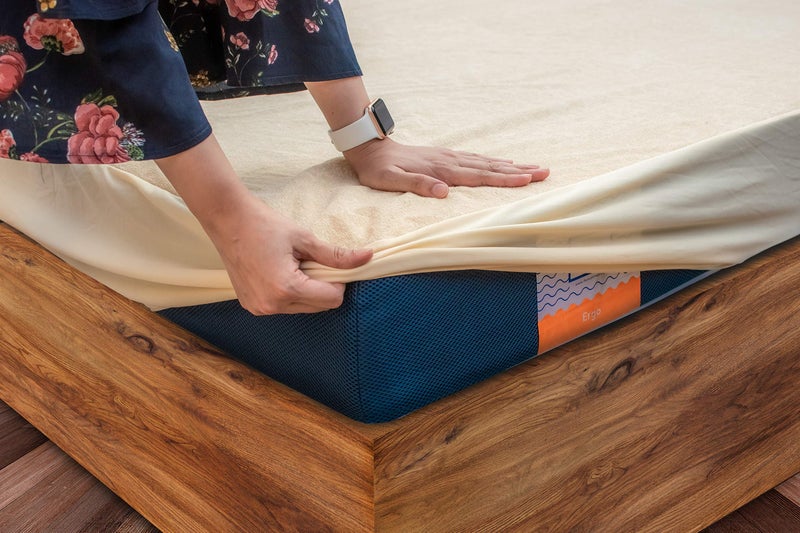 Flo Cotton Waterproof & Washable Aloe Vera Gel Infused Microfiber Mattress Protector (Light Brown, Single, 78X36) - Image 5