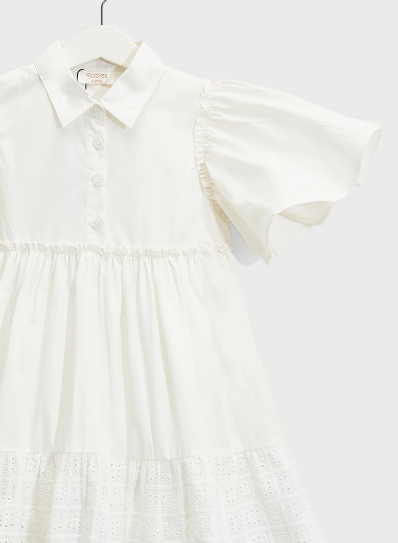 Ripples Eyelet Ruffle Dress