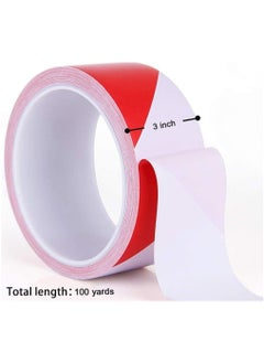MARKQ [Pack of 20] Hazard Warning Tape, 3" x 100 yards Red and White Non-Adhesive Barrier Tape for Caution Safety Barricade Construction and Danger/Hazardous Areas  - Image 3