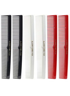 Allegro Combs 420 Hair combs Barber Comb Comb Set Hair Cutting Combs Pocket Comb Combs for Hair Stylist Styling Comb Black Red and white Combs 6 pk.  - Image 1