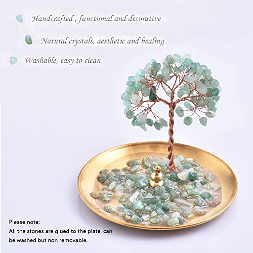 AMEQUOISE Incense Holder for Sticks, Healing Crystal Stone Money Tree Incense Burner, Ash Catcher for Yoga, Meditation and Home Decor - Image 2