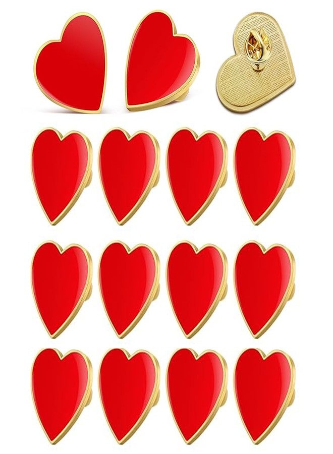CARMELIT 15 Pcs Heart Pins Valentines Day Heart Brooches Fashion Collar Pins Love Brooch Pin for Women Red Button Pin Party Wedding Costume Accessory - Image 1