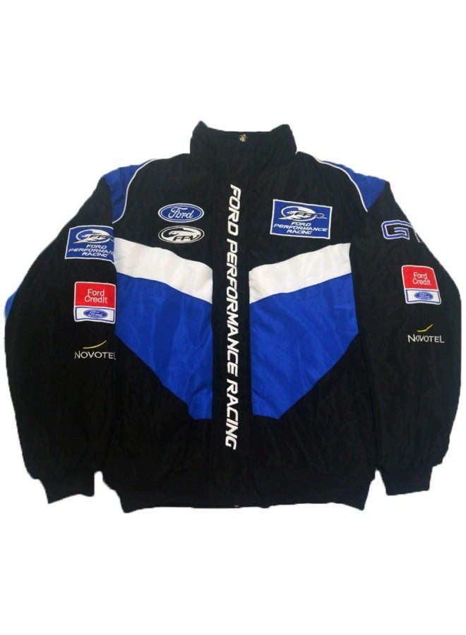 F1 Racing Suit Digitally Printed Racing Suit Red Bull Retro Motorcycle Cycling Suit Windproof Fleece-lined