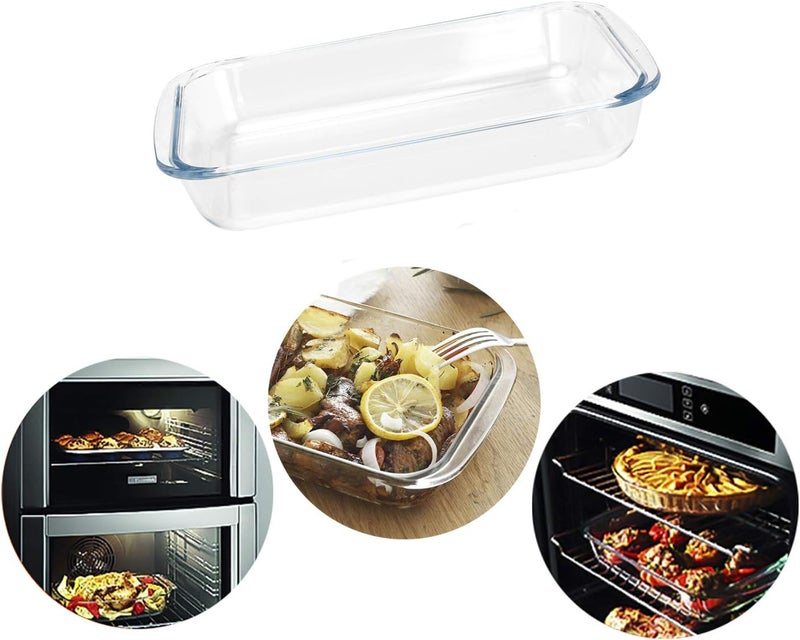 FOYO Basics Tempered Glass Baking Dish, 1.6 Quart Clear Oblong Dish Set, Casserole Dish Cooking Oven Bake - Image 5