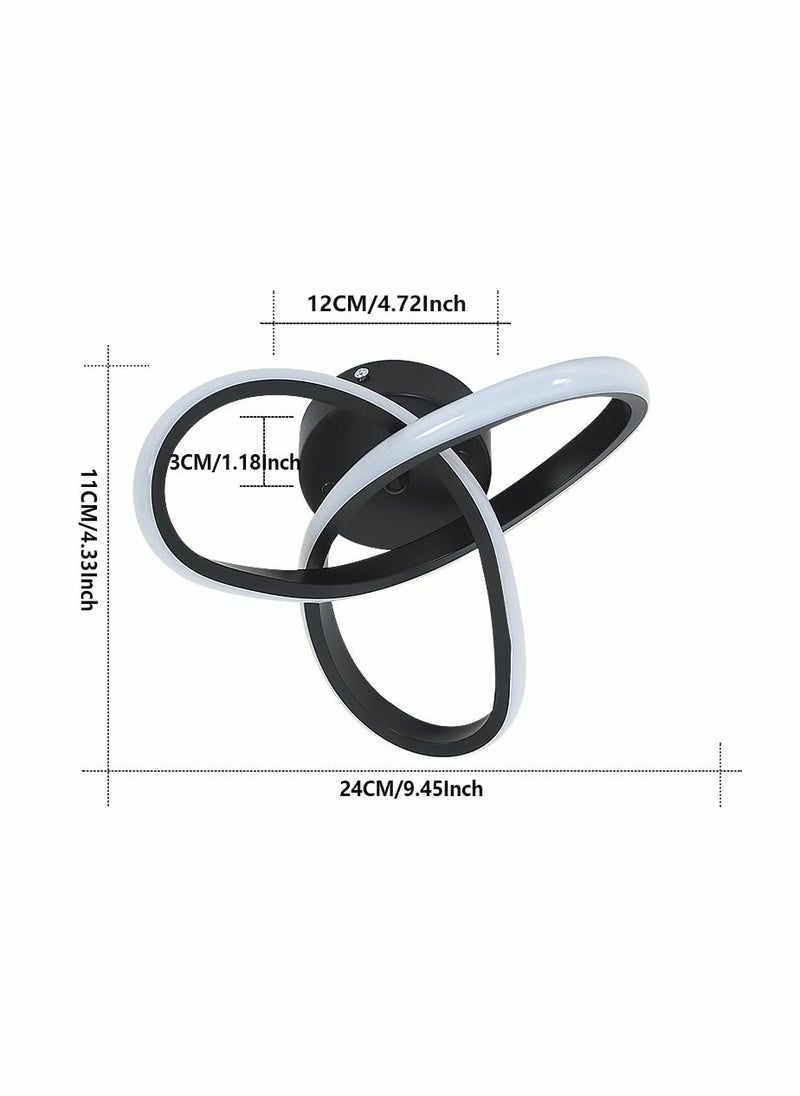 MIXDE Modern LED Ceiling Light 22W Spiral Design Ceiling Lighting Fixtures 6000K Cool White Light Ceiling Lamps for Corridor Aisle Hallway Balcony Bedrooms Kitchen Office  - Image 2