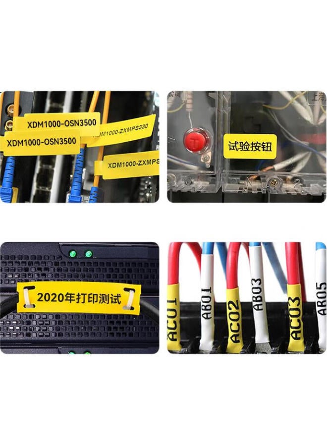 Shuofang G Series Ribbon Label Printer Ribbon Label Continuous Label Paper, Blue Background Black Text 12mm*7.5m - Image 3