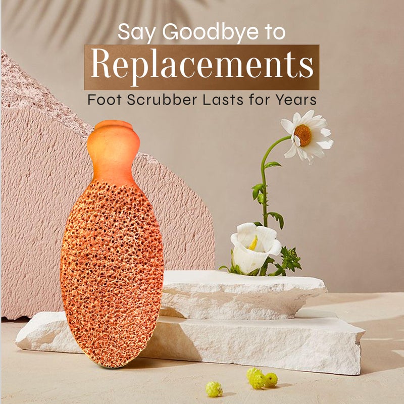 FACON FacÃ³n Pumice Stone for Feet Callus Remover - Terra-Cotta Foot Scrubber with 2 Sides, 100% Pure Natural Foot Pumice Stone, Pedicure Pumice Stone Scrubber, Foot Exfoliator, Removes Calluses & Dead Skin - Image 2