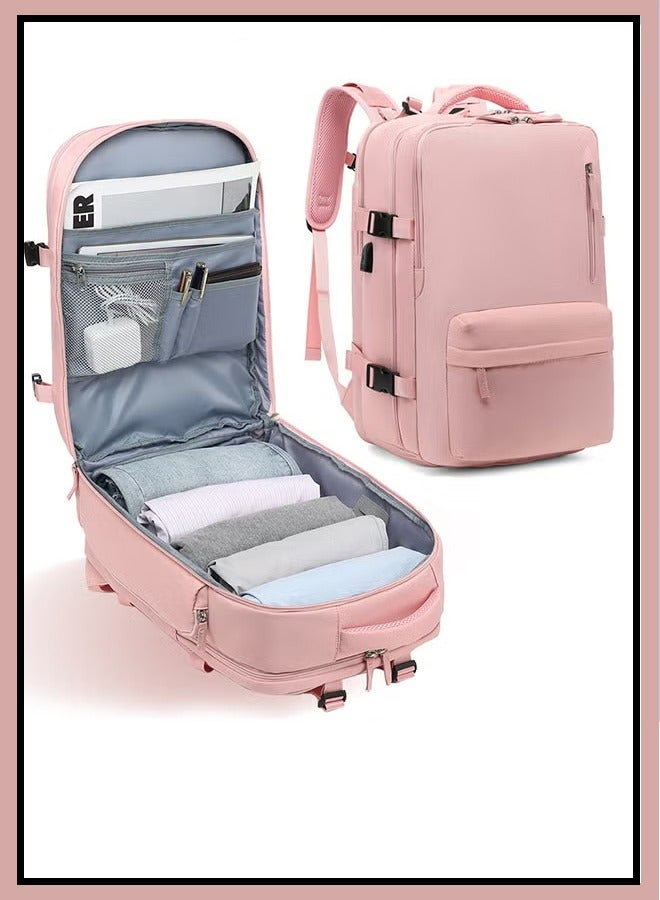 كان واي حقيبة ظهر سفر للرجال والنساء تعتبر حقيبة يمكن اصطحابها في الطائرة مع منفذ USB للشحن وجزء مستقل للأحذية تصلح للسفر والجامعة تستخدم كحقيبة يومية عارضة لرحلات النهاية الأسبوع والأعمال ورحلات التسلق - Image 1