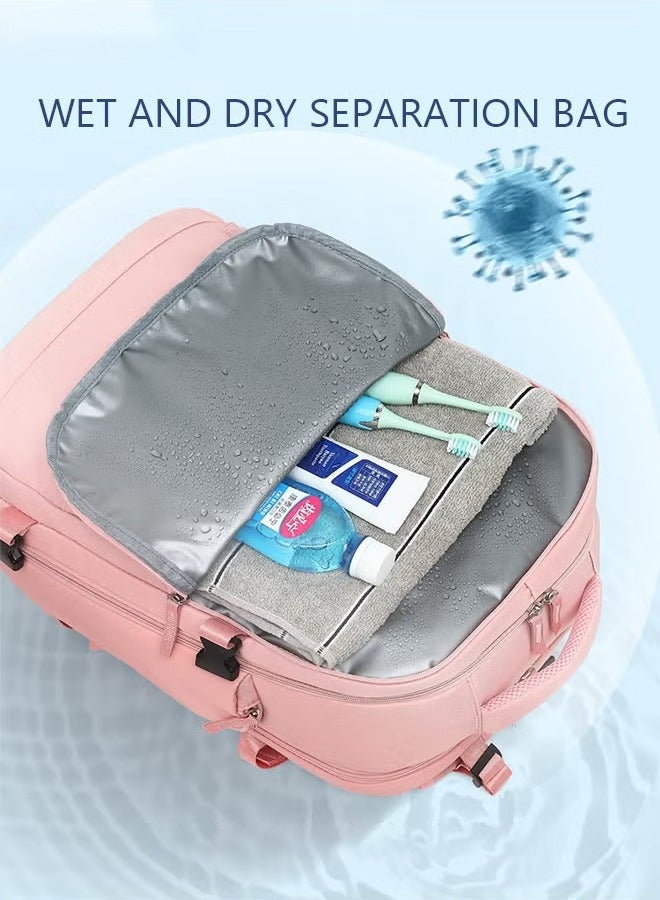 كان واي حقيبة ظهر سفر للرجال والنساء تعتبر حقيبة يمكن اصطحابها في الطائرة مع منفذ USB للشحن وجزء مستقل للأحذية تصلح للسفر والجامعة تستخدم كحقيبة يومية عارضة لرحلات النهاية الأسبوع والأعمال ورحلات التسلق - Image 4