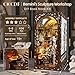 CCCDF DIY Book Nook Kit 3D Wooden Puzzle for Adults Teens DIY Miniature Dollhouse Booknook Kit Bookend Bookshelf Insert Decor with LED Light Berninis Sculpture Workshop - Image 4