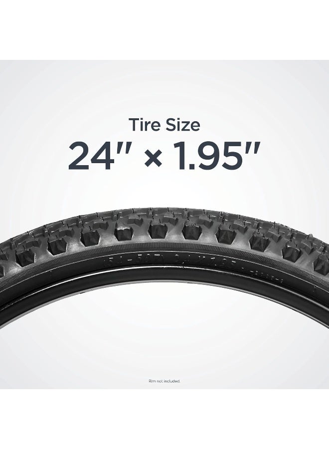 Schwinn Replacement Bike Tire, 24" x 1.95" Mountain Bike Tire, Wide & Blocky Knobs, Puncture Guard, Fits Internal Rim Widths 19mm-29mm, PSI Range 35 to 65 - Image 4