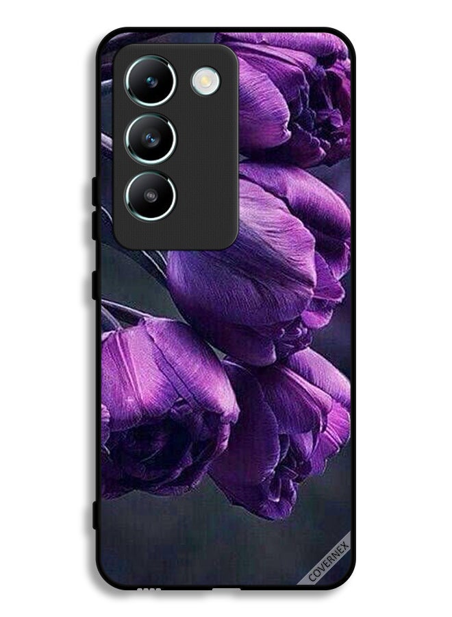 Covernex Vivo V30 Lite 4G Protective Case Cover Dark Flowers - Image 1