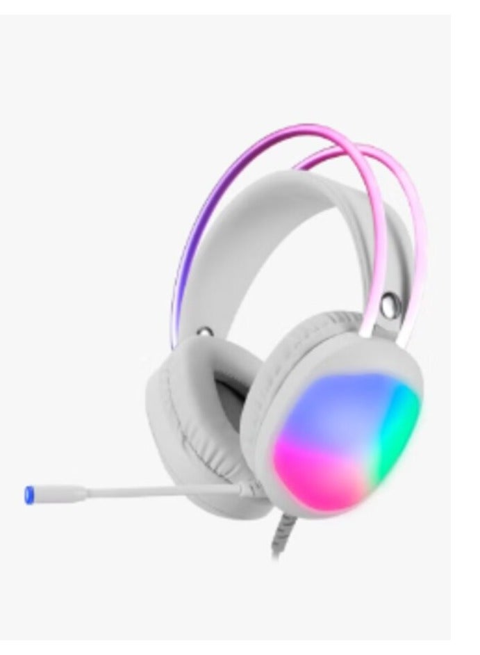 K Gaming K99 Virtual 7.1 USB Gaming Headset - White - Image 1